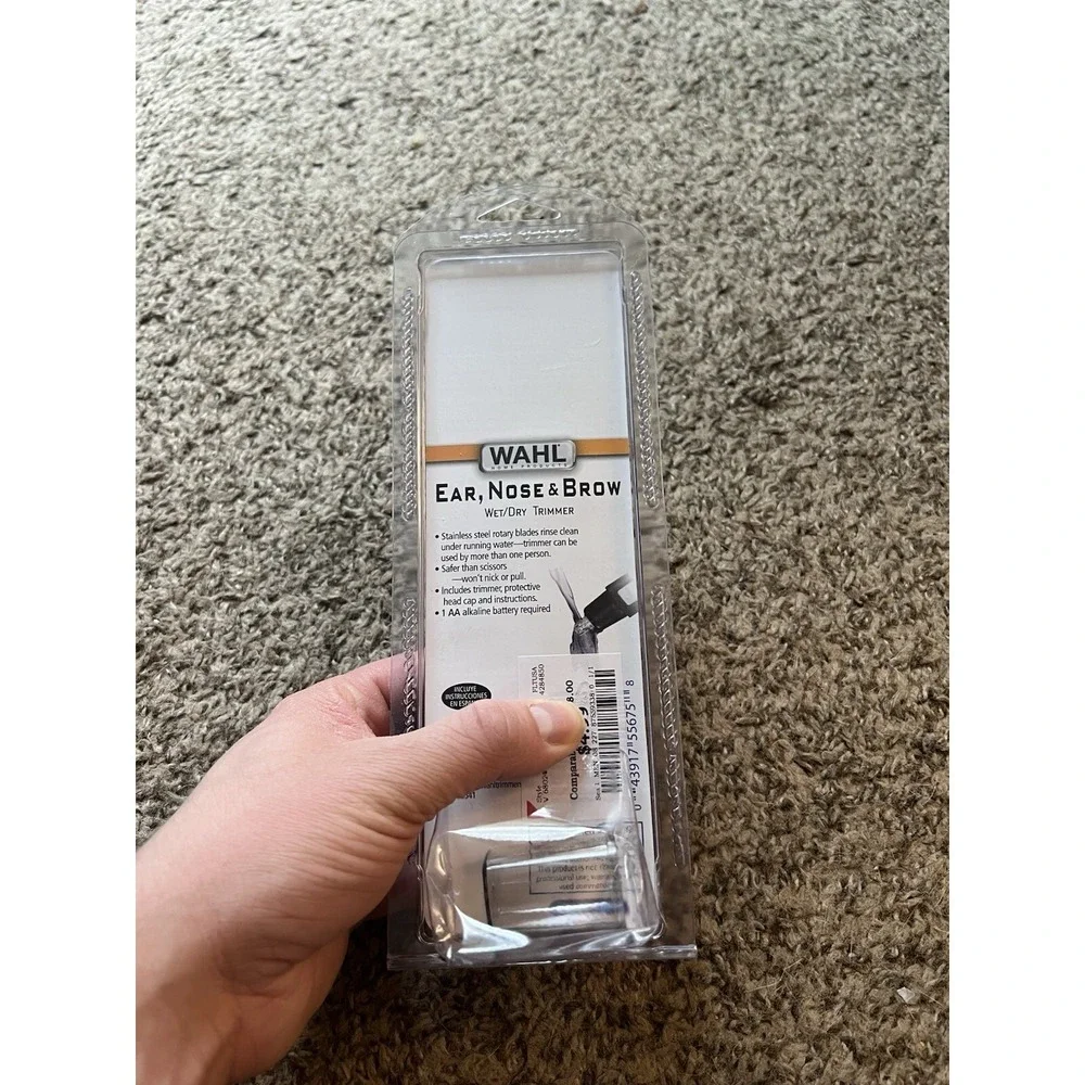 BRAND NEW Wahl 5567-500 Ear, Nose and Brow Wet/dry Trimmer Battery-Operated - Bk